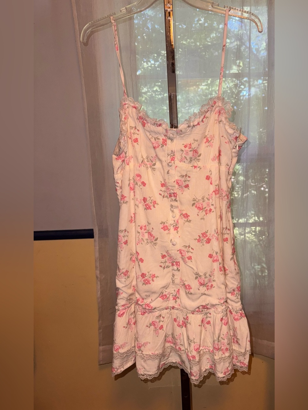 New with tags XL Aeropostale Detachable Strap Pink Rose Mini Sun Dress